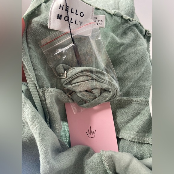 Hello Molly NWT Pop Records Olive Strapless Jumpsuit - Picture 13 of 14